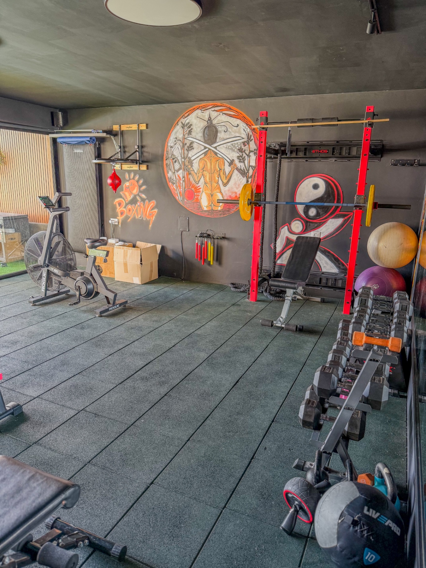 Full fitness studio interior