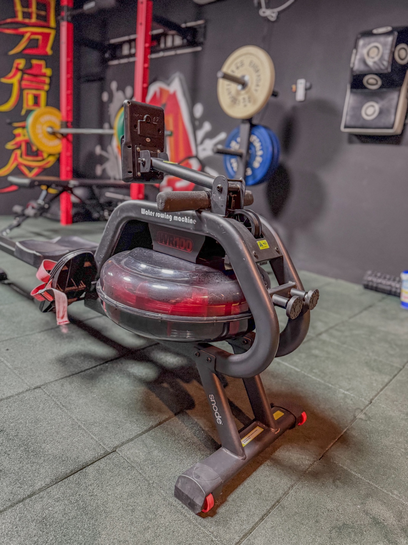Water rower in the resort gym