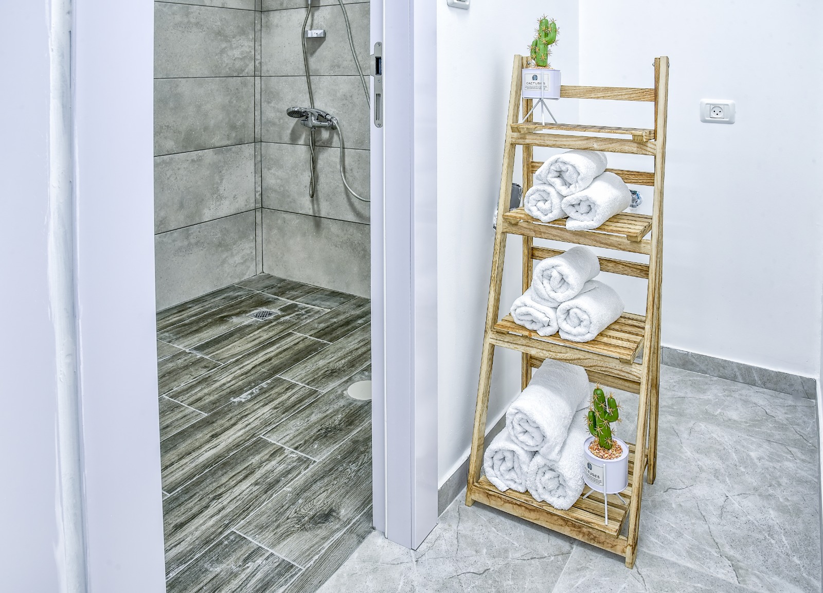 A walk-in rain-shower sanctuary