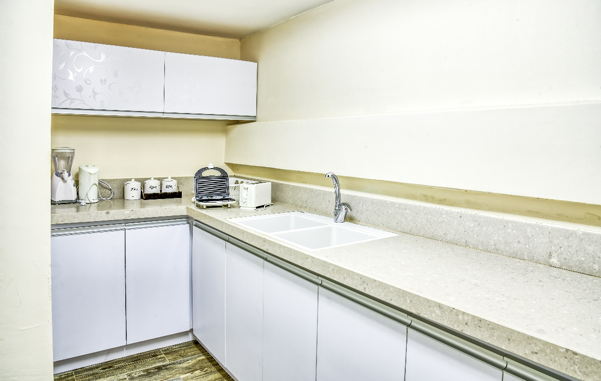 Two full kitchens, ready to host